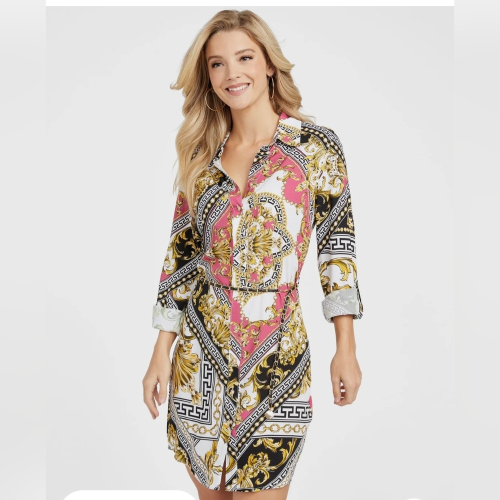 Misti Printed Shirt Dress